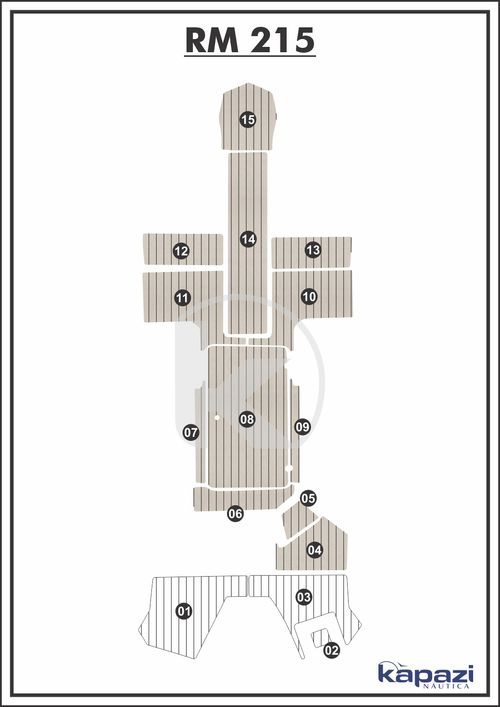 Tapete PVC Thermo Deck Classic para Royal Mariner 215 - Cockpit