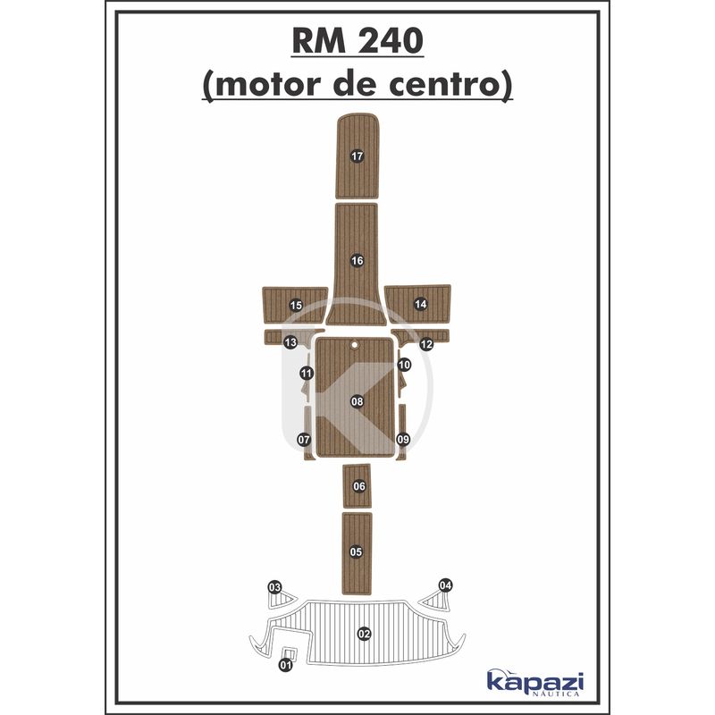 tapete-pvc-thermo-deck-beach-para-royal-mariner-240-motor-de-centro-cockpit-natural-friso-preto