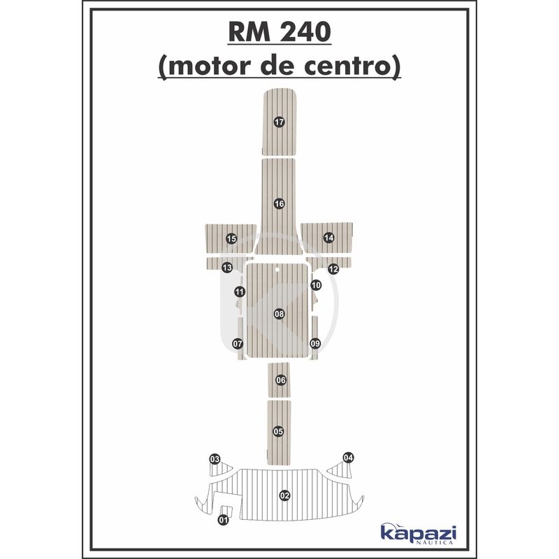 tapete-pvc-thermo-deck-classic-para-royal-mariner-240-motor-de-centro-cockpit-areia-friso-preto