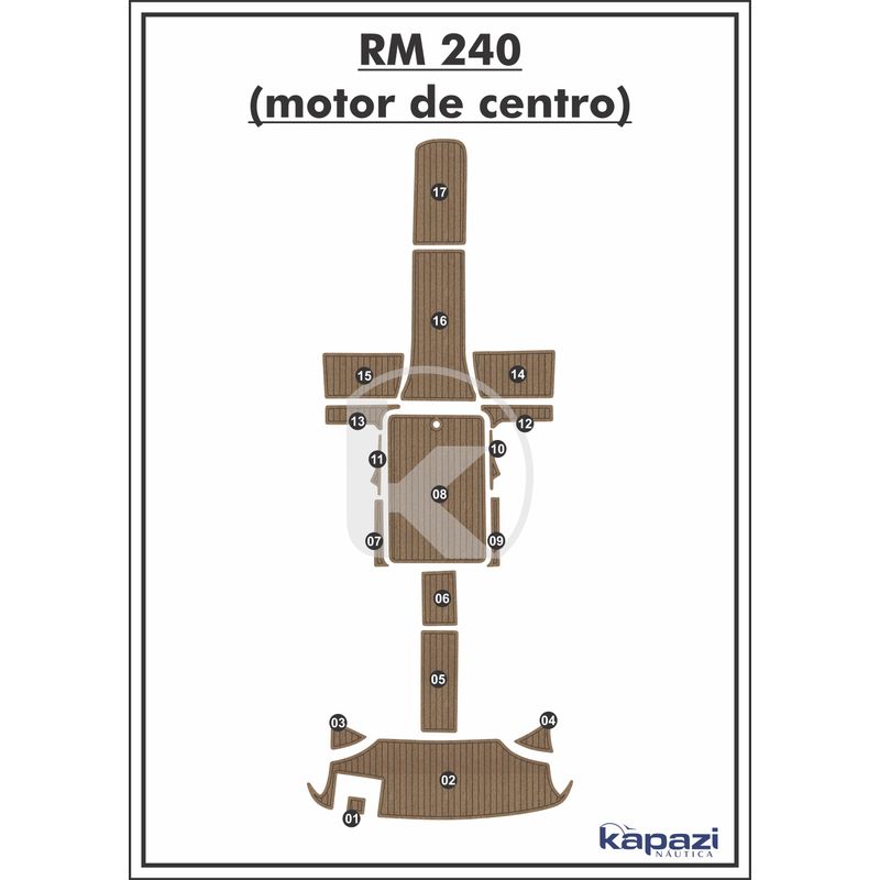 tapete-pvc-thermo-deck-beach-para-royal-mariner-240-motor-de-centro-completo-natural-friso-preto