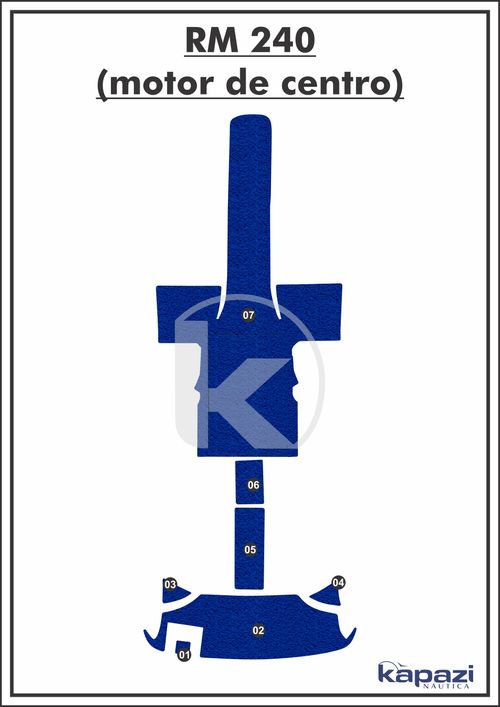 Tapete PVC Vinil Kap para Royal Mariner 240 motor de centro - Completo