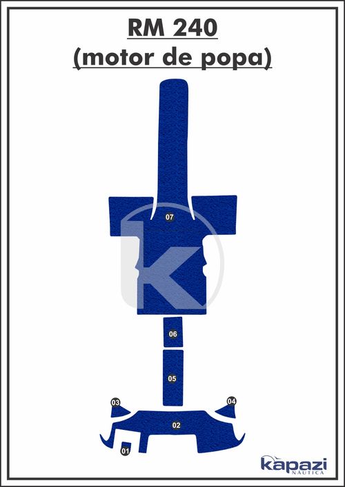 Tapete PVC Vinil Kap para Royal Mariner 240 motor de popa - Completo