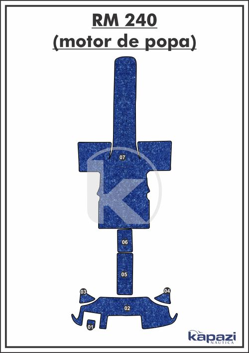 Tapete Têxtil Nauti Clean para Royal Mariner 240 motor de popa - Completo