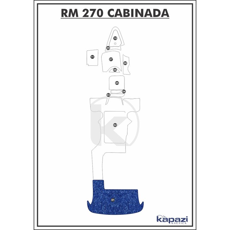 tapete-textil-nauti-clean-para-royal-mariner-270-cabinada-plataforma-azul-maritimo-com-borda
