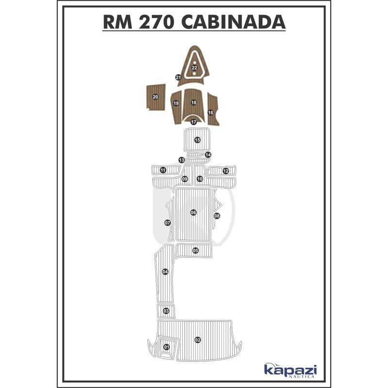 tapete-pvc-thermo-deck-beach-para-royal-mariner-270-cabinada-cabine-natural-friso-preto