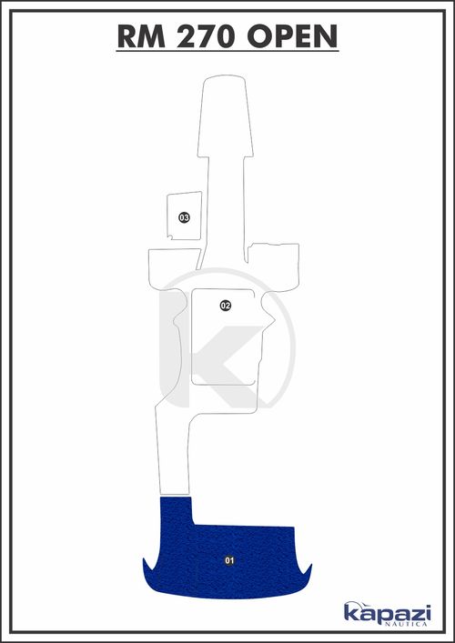 Tapete PVC Vinil Kap para Royal Mariner 270 Open - Plataforma