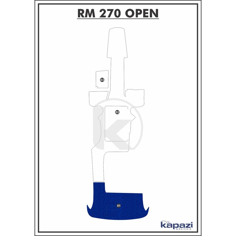 Tapete-PVC-Vinil-Kap-para-Royal-Mariner-270-Open-Plataforma-Azul-Royal