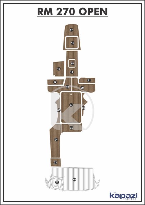Tapete PVC Thermo Deck Beach para Royal Mariner 270 Open - Cockpit