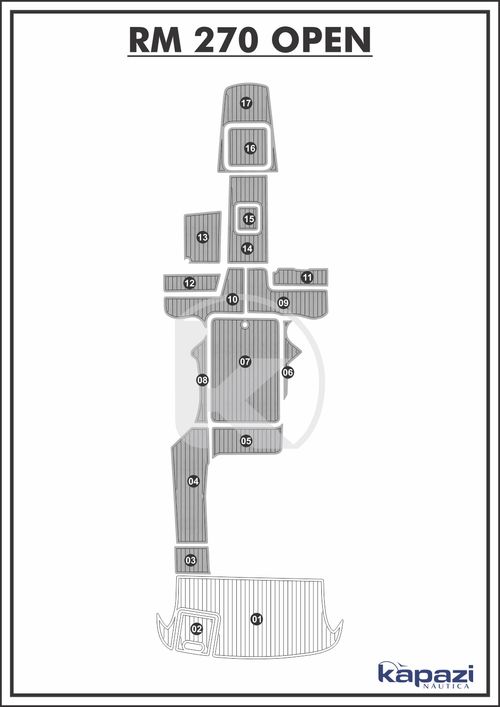 Tapete PVC Thermo Deck Comfort para Royal Mariner 270 Open - Cockpit