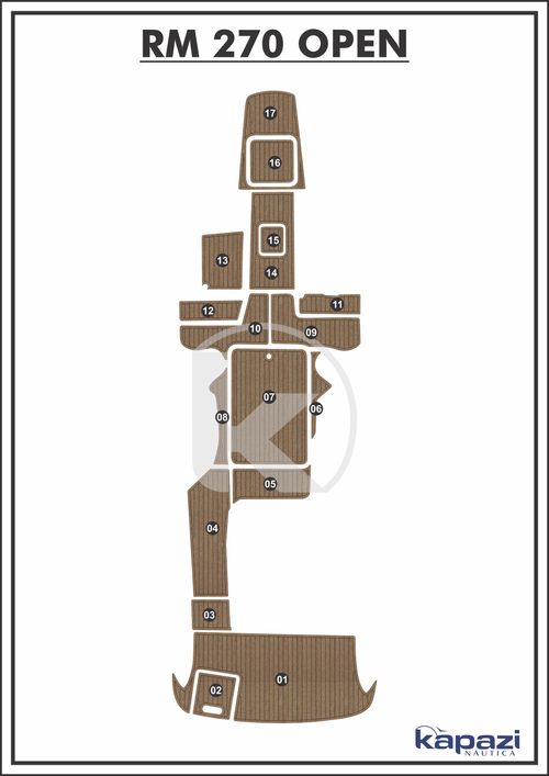 Tapete PVC Thermo Deck Beach para Royal Mariner 270 Open - Completo