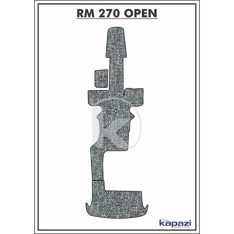 Tapete-PVC-Nautico-Trancado-para-Royal-Mariner-270-Open-Completo-Branco-e-Preto-com-Borda