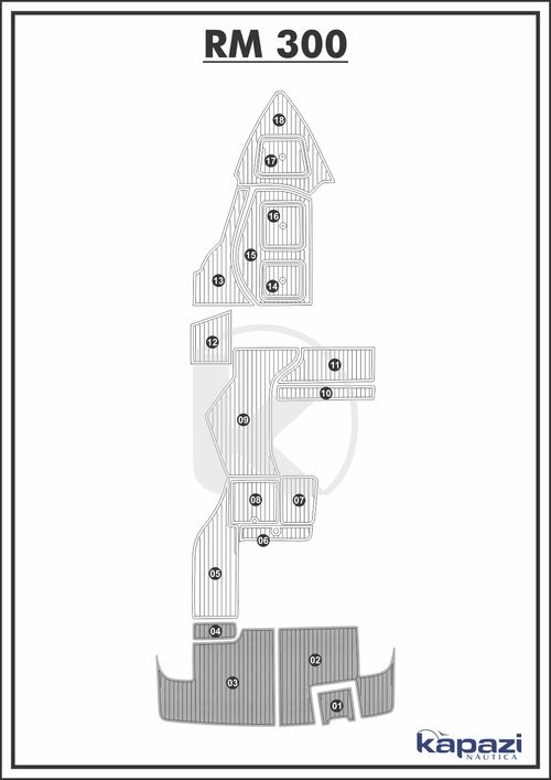 Tapete PVC Thermo Deck Comfort para Royal Mariner 300 - Plataforma