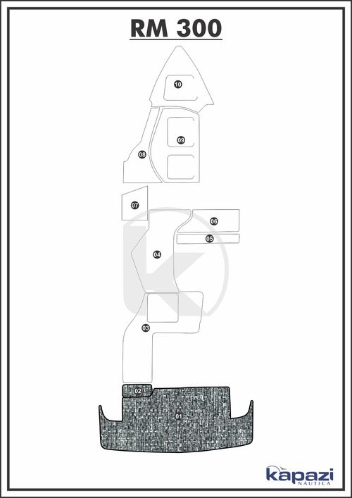 Tapete PVC Náutico Trançado para Royal Mariner 300 - Plataforma