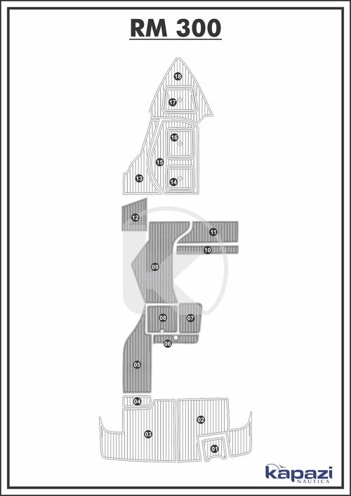 Tapete PVC Thermo Deck Comfort para Royal Mariner 300 - Cockpit