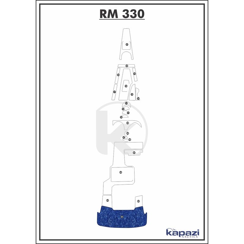 Tapete-Textil-Nauti-Clean-para-Royal-Mariner-330-Plataforma-Azul-Maritimo-com-Borda