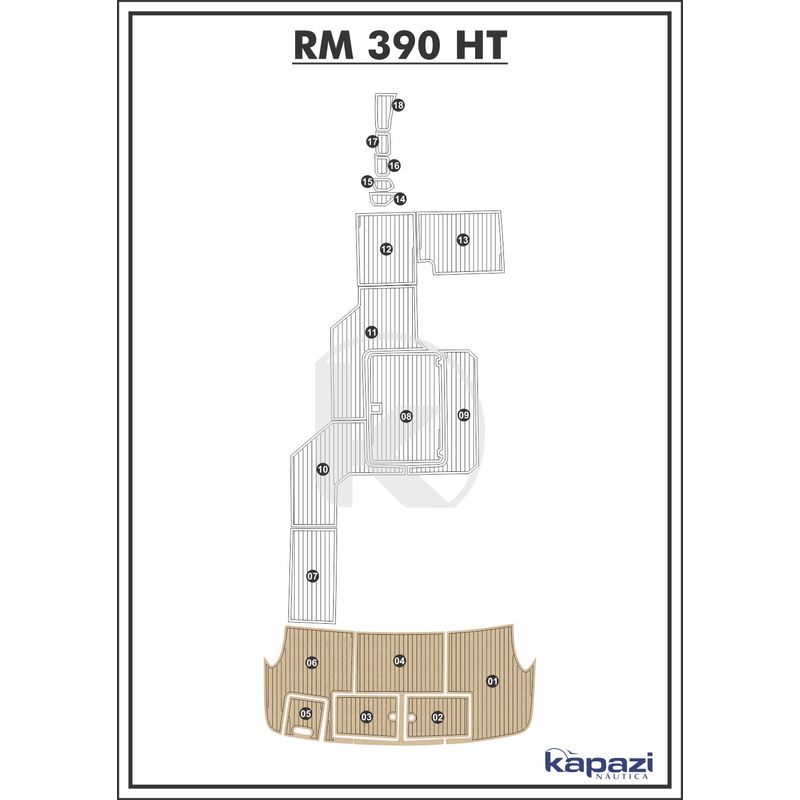 Tapete-EVA-Soft-Tech-para-Royal-Mariner-390-HT-Plataforma-Areia-friso-Preto