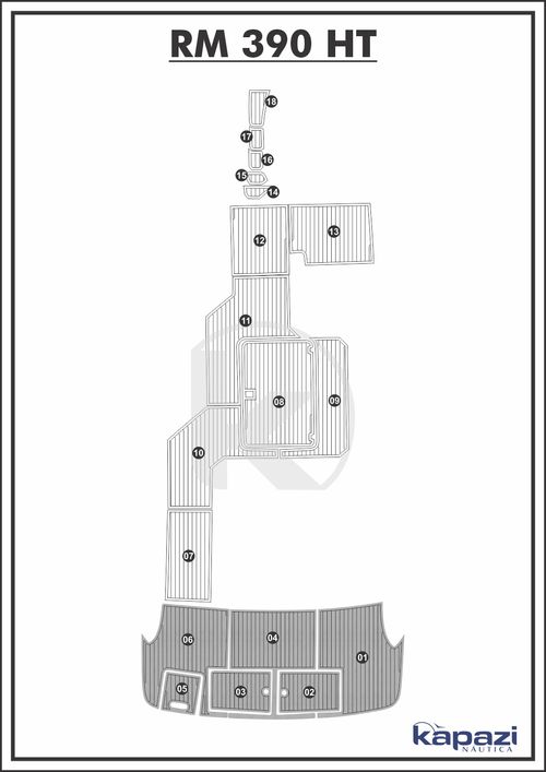 Tapete PVC Thermo Deck Comfort para Royal Mariner 390 HT - Plataforma