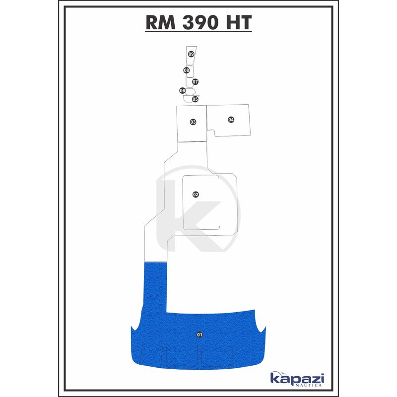 Tapete-PVC-Vinil-Kap-para-Royal-Mariner-390-HT-Plataforma-Azul-Royal