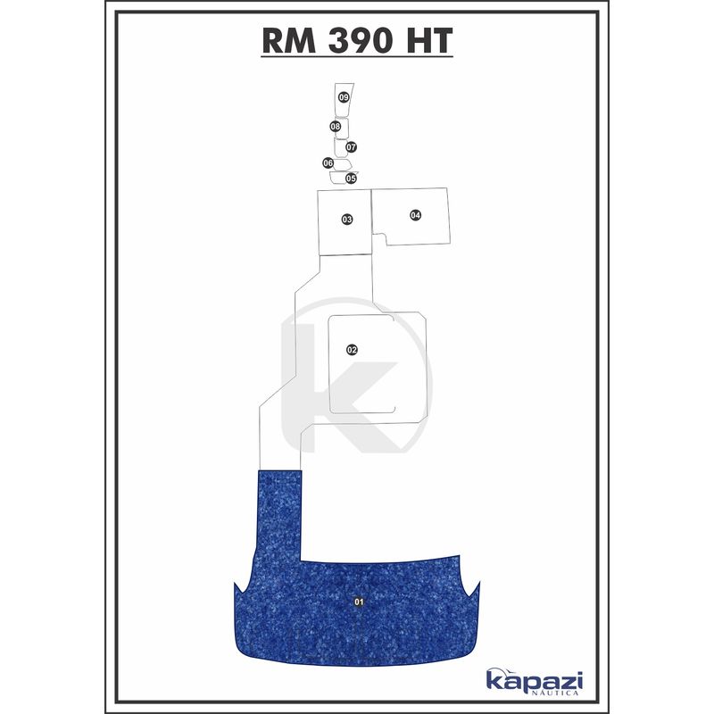 Tapete-Textil-Nauti-Clean-para-Royal-Mariner-390-HT-Plataforma-Azul-Maritimo-com-Borda