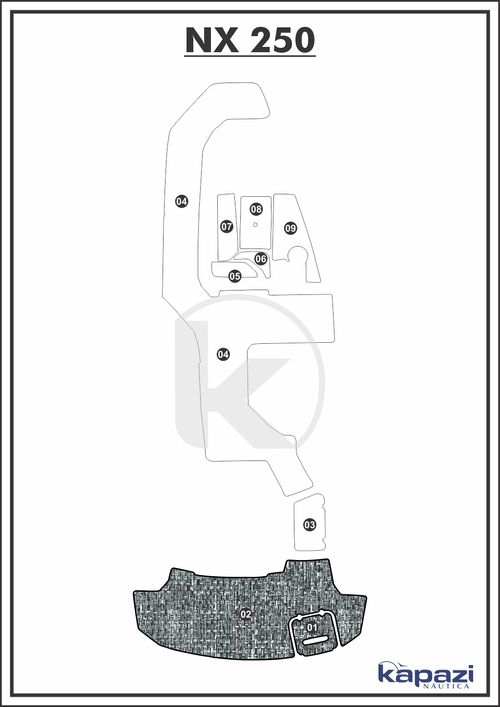 Tapete PVC Náutico Trançado para NX 250 - Plataforma