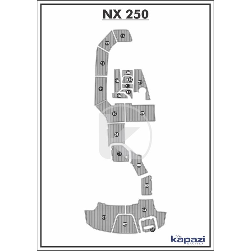 tapete-pvc-thermo-deck-comfort-para-nx-250-completo-cinza-friso-preto