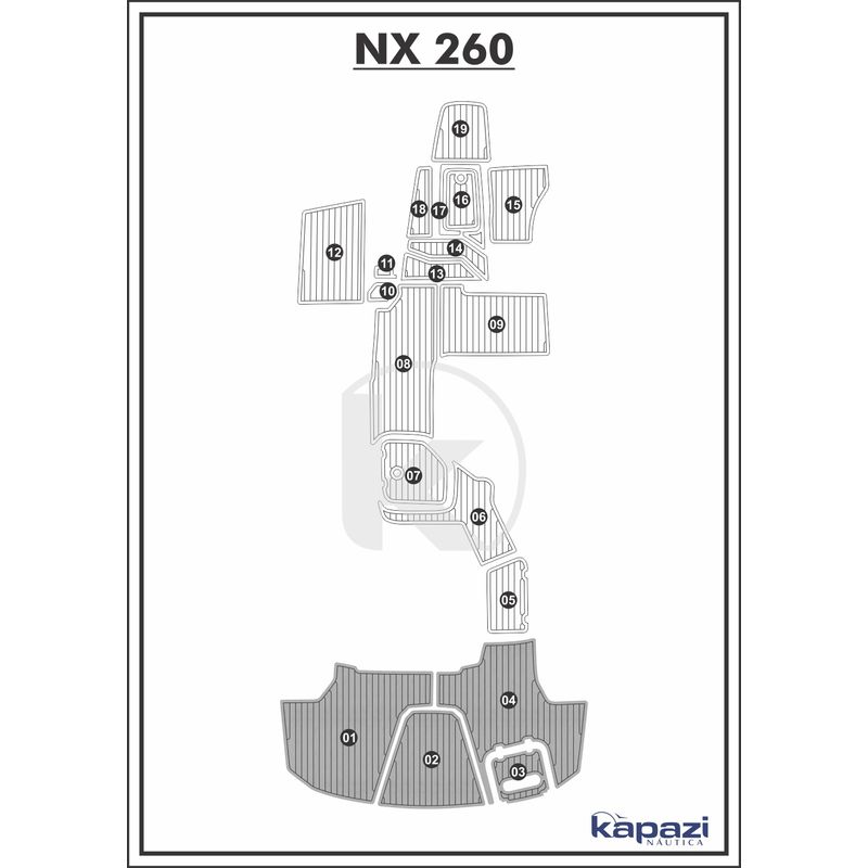 Tapete-PVC-Thermo-Deck-Comfort-para-NX-260-Plataforma-Cinza-friso-Preto