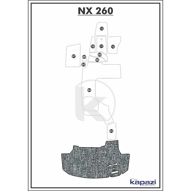 Tapete-PVC-Nautico-Trancado-para-NX-260-Plataforma-Branco-e-Preto-com-Borda
