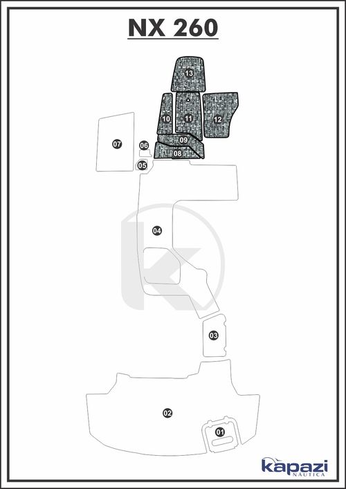Tapete PVC Náutico Trançado para NX 260 - Cabine