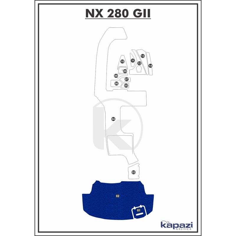tapete-pvc-vinil-kap-para-nx-280-gii-plataforma-azul-royal