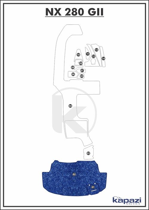 Tapete Têxtil Nauti Clean para NX 280 GII - Plataforma
