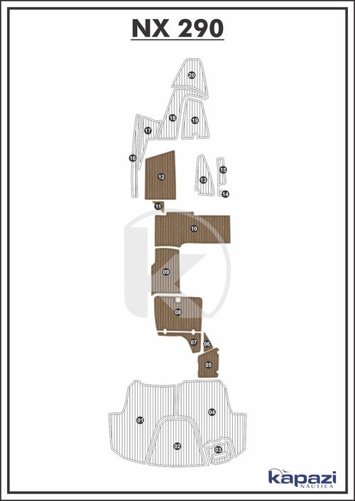 Tapete PVC Thermo Deck Beach para NX 290 - Cockpit
