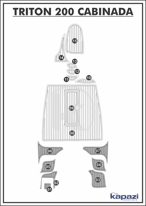 Tapete PVC Thermo Deck Comfort para Triton 200 Cabinada - Plataforma