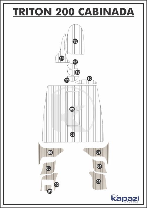 Tapete PVC Thermo Deck Classic para Triton 200 Cabinada - Plataforma