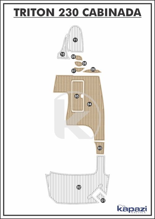 Tapete EVA Soft Tech para Triton 230 Cabinada - Cockpit
