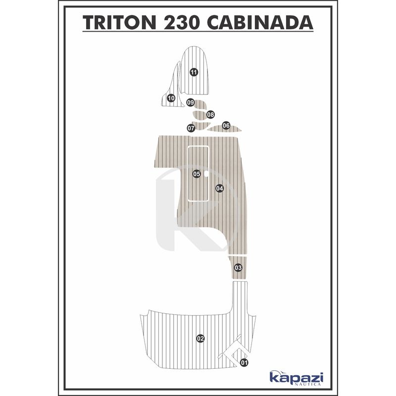 tapete-pvc-thermo-deck-classic-para-triton-230-cabinada-cockpit-areia-friso-preto