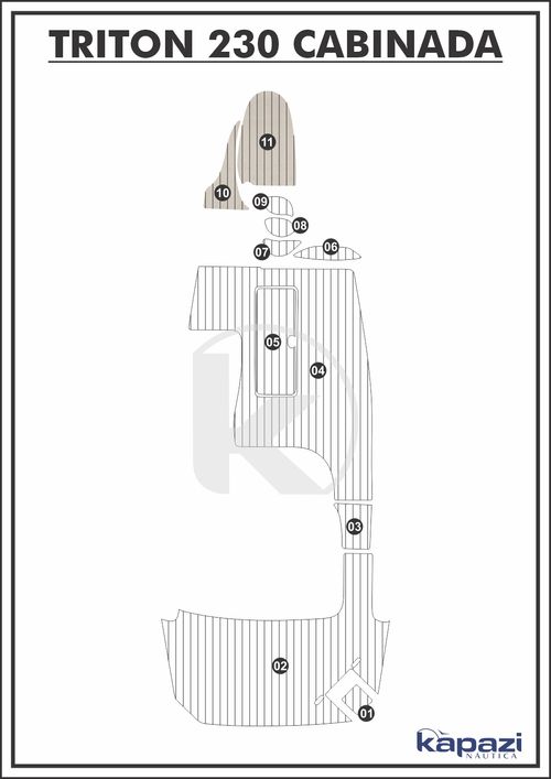 Tapete PVC Thermo Deck Classic para Triton 230 Cabinada - Cabine