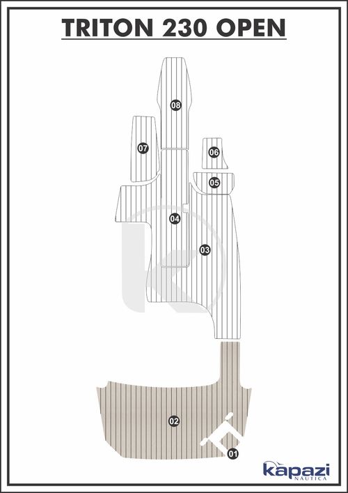 Tapete PVC Thermo Deck Classic para Triton 230 Open - Plataforma