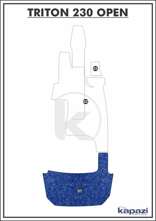 Tapete Têxtil Nauti Clean para Triton 230 Open - Plataforma