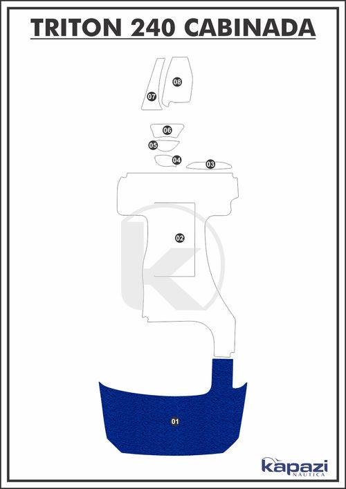 Tapete PVC Vinil Kap para Triton 240 Cabinada - Plataforma