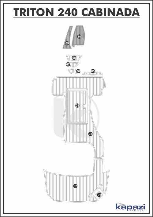 Tapete PVC Thermo Deck Comfort para Triton 240 Cabinada - Cabine