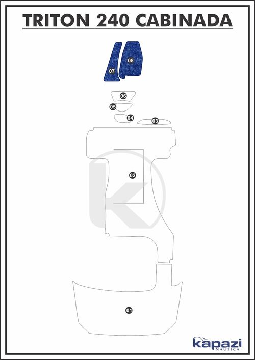 Tapete Têxtil Nauti Clean para Triton 240 Cabinada - Cabine