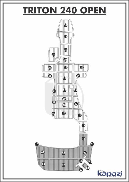 Tapete PVC Thermo Deck Comfort para Triton 240 Open - Plataforma