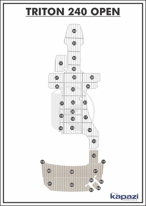 Tapete PVC Thermo Deck Classic para Triton 240 Open - Plataforma