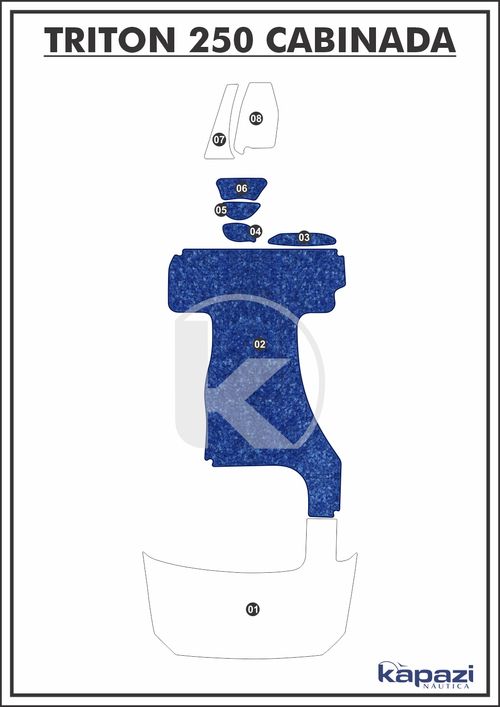 Tapete Têxtil Nauti Clean para Triton 250 Cabinada - Cockpit