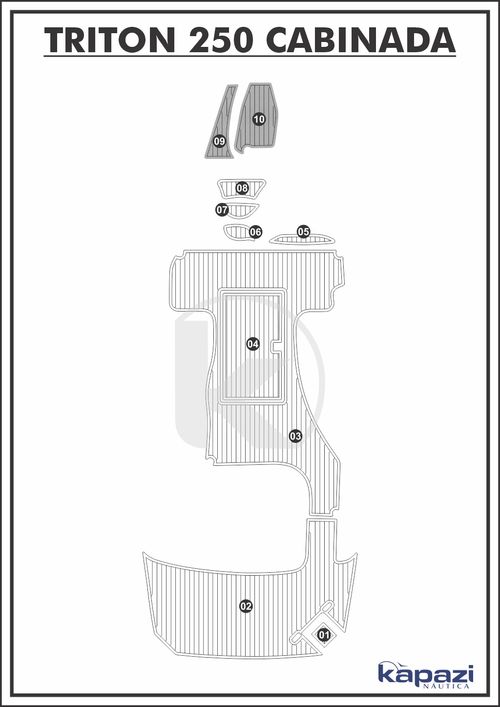 Tapete PVC Thermo Deck Comfort para Triton 250 Cabinada - Cabine