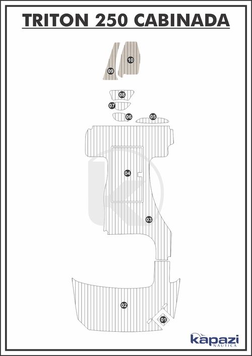 Tapete PVC Thermo Deck Classic para Triton 250 Cabinada - Cabine