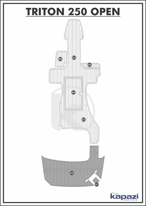 Tapete PVC Thermo Deck Comfort para Triton 250 Open - Plataforma