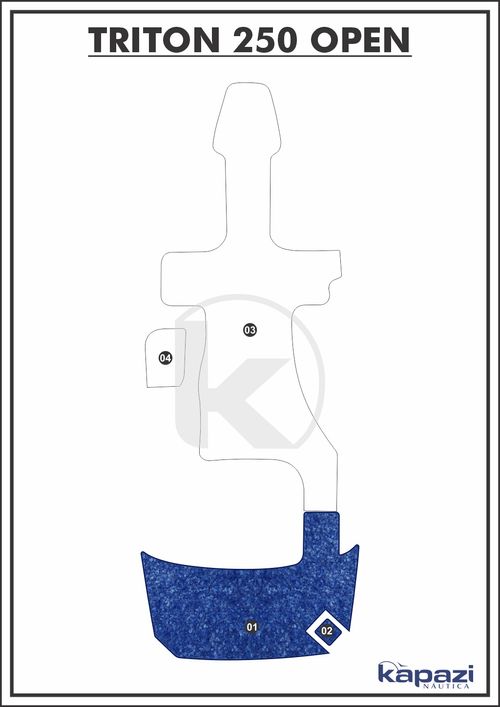 Tapete Têxtil Nauti Clean para Triton 250 Open - Plataforma