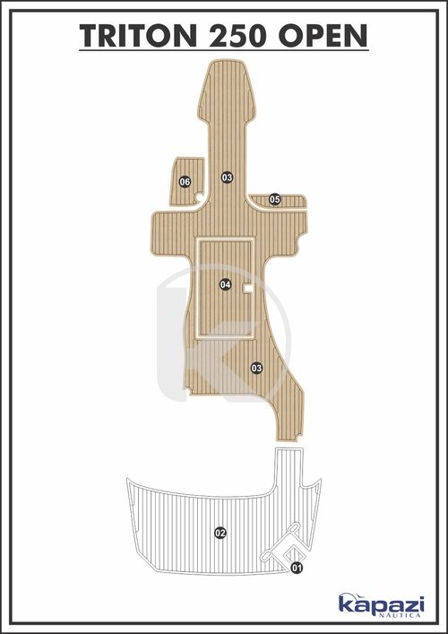 Tapete EVA Soft Tech para Triton 250 Open - Cockpit