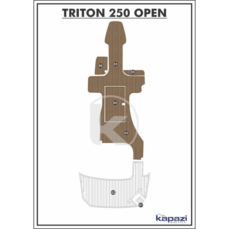 tapete-pvc-thermo-deck-beach-para-triton-250-open-cockpit-natural-friso-preto